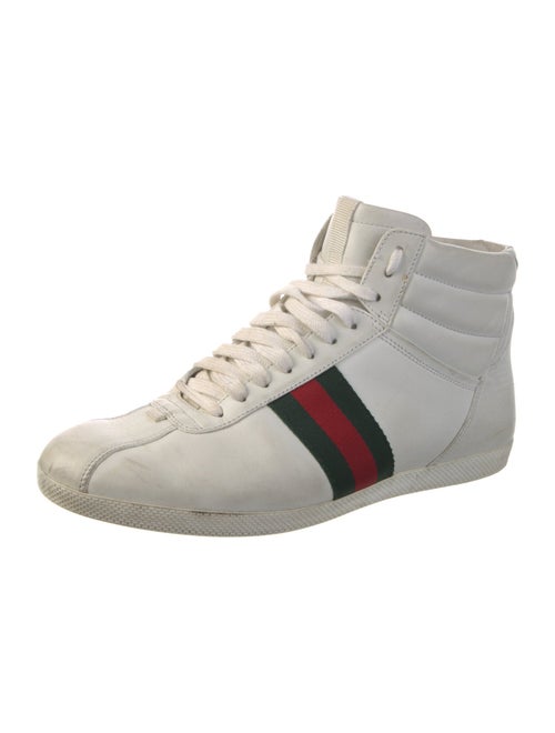 Gucci Web Accent Leather Sneakers