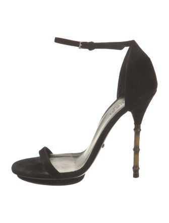 Gucci Bamboo Accent Suede Sandals