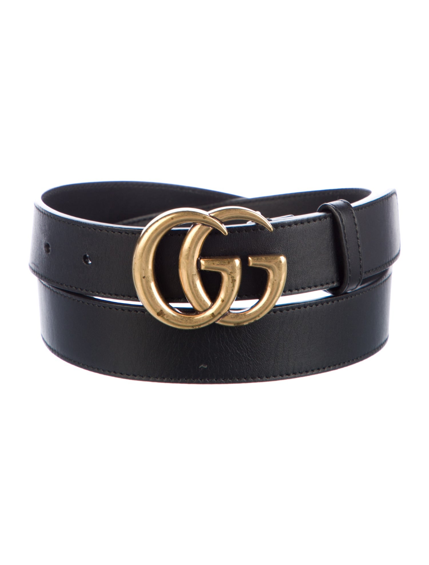 Gucci Double G Logo Leather Belt