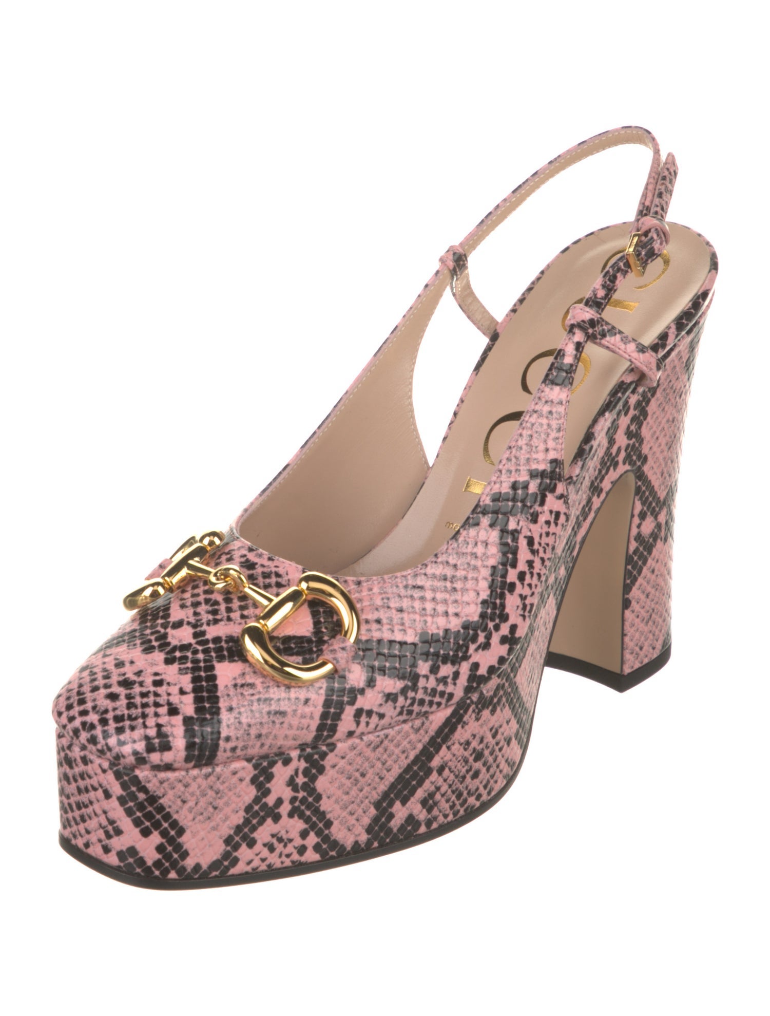 Gucci Leather Animal Print Slingback Pumps