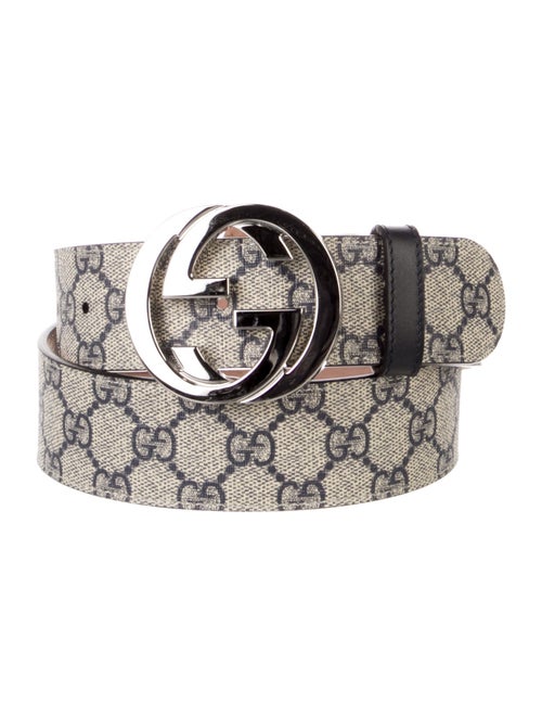 Gucci GG Supreme Leather Trim Embellishment Belt