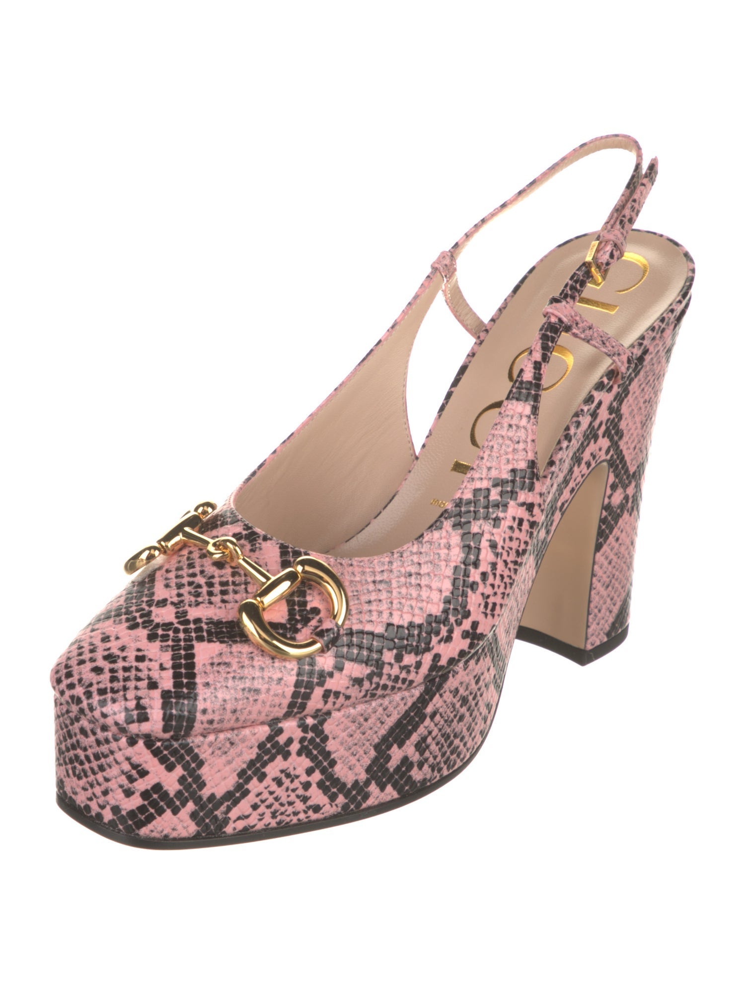 Gucci Leather Animal Print Slingback Pumps