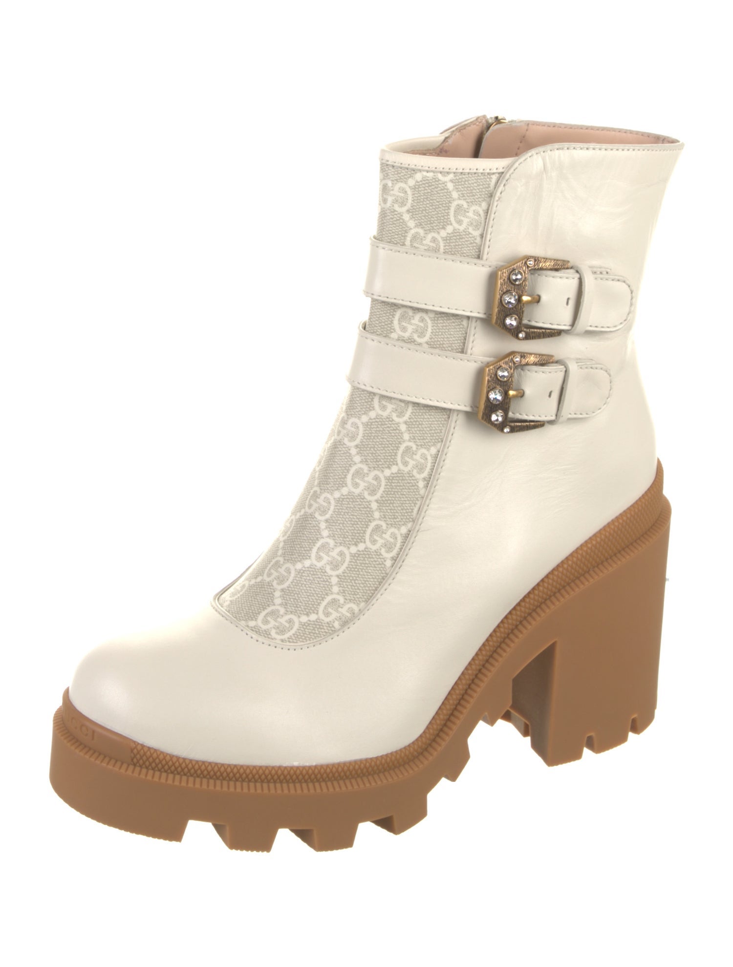 Gucci GG Supreme Leather Moto Boots