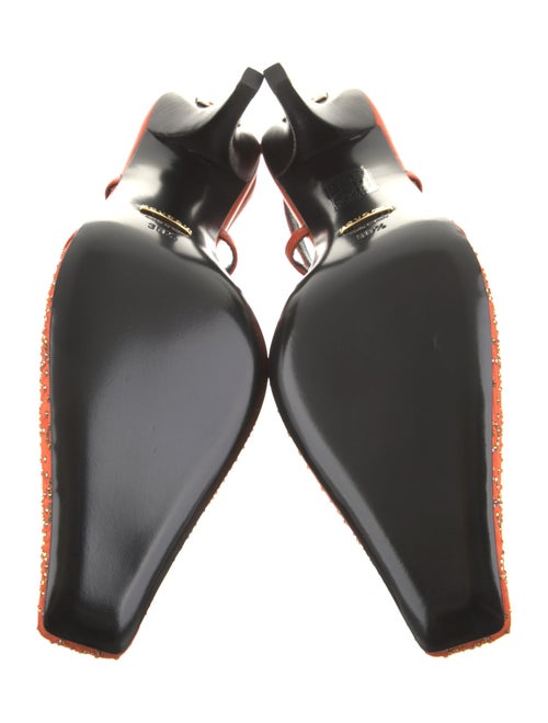 Gucci GG Signature Crystal Embellishments Slingback Pumps