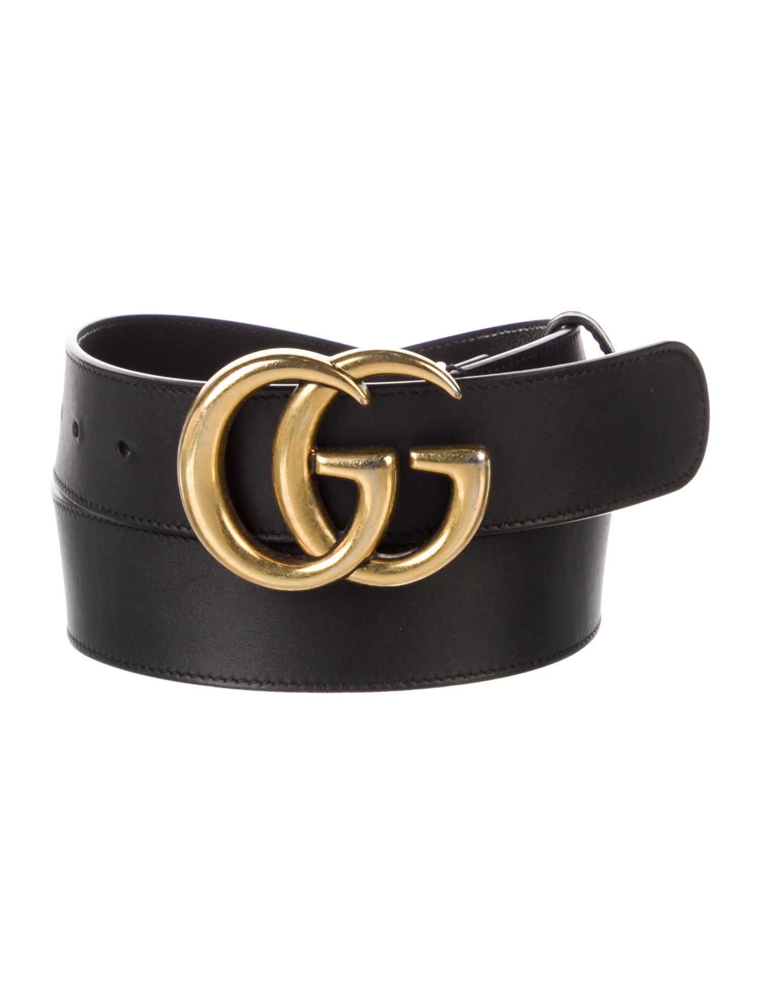 Gucci Double G Logo Leather Belt