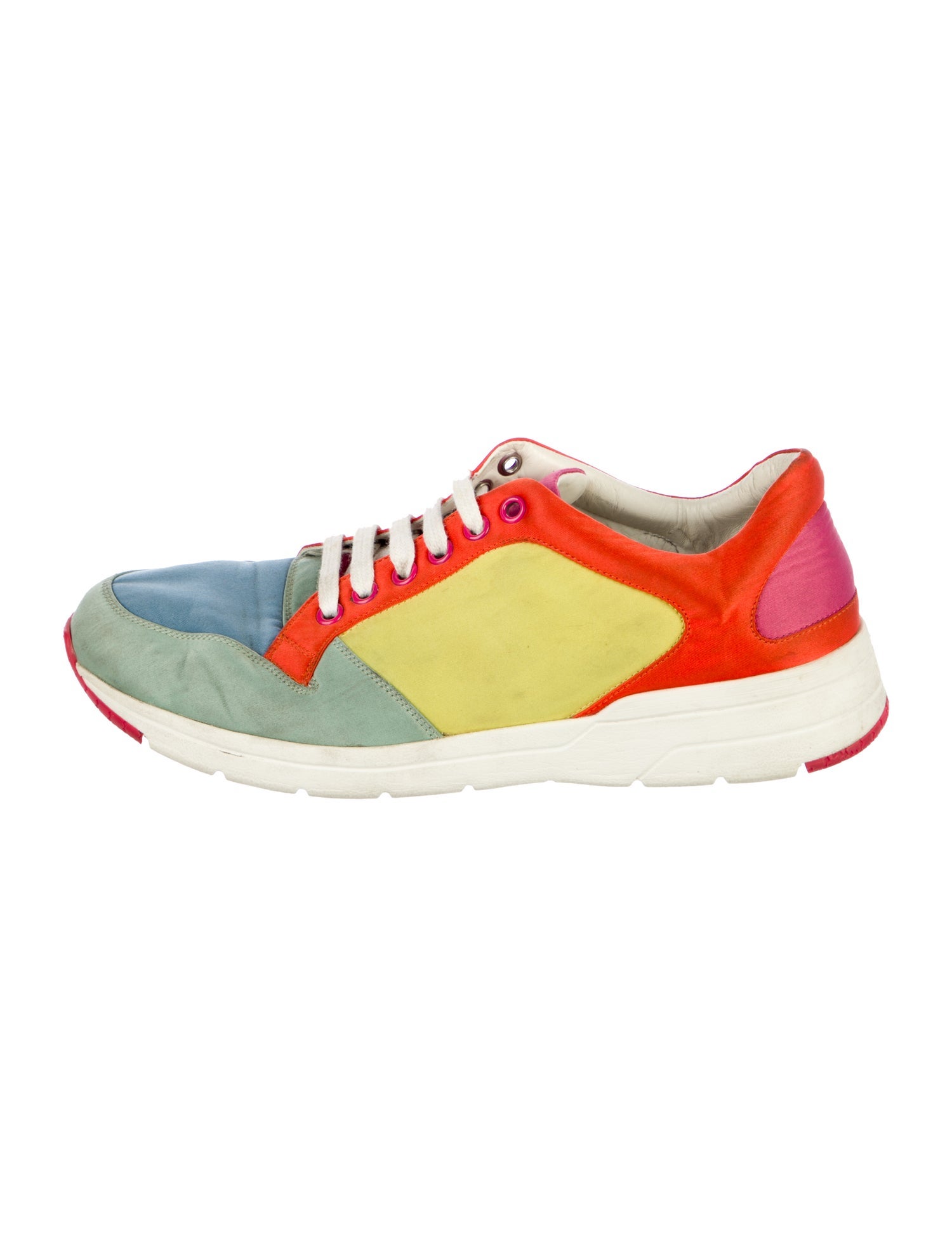 Gucci Leather Colorblock Pattern Sneakers