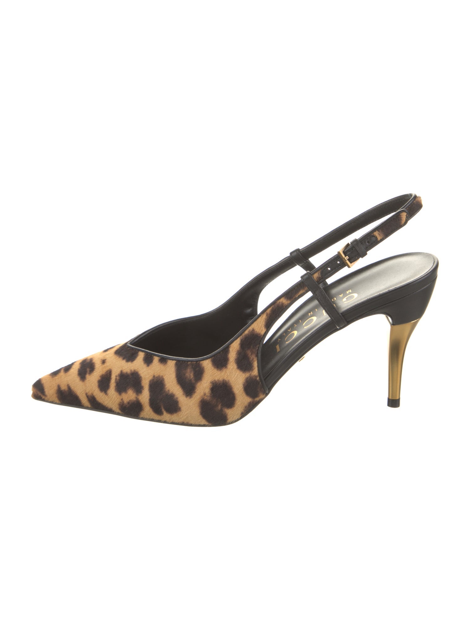 Gucci Ponyhair Animal Print Slingback Pumps