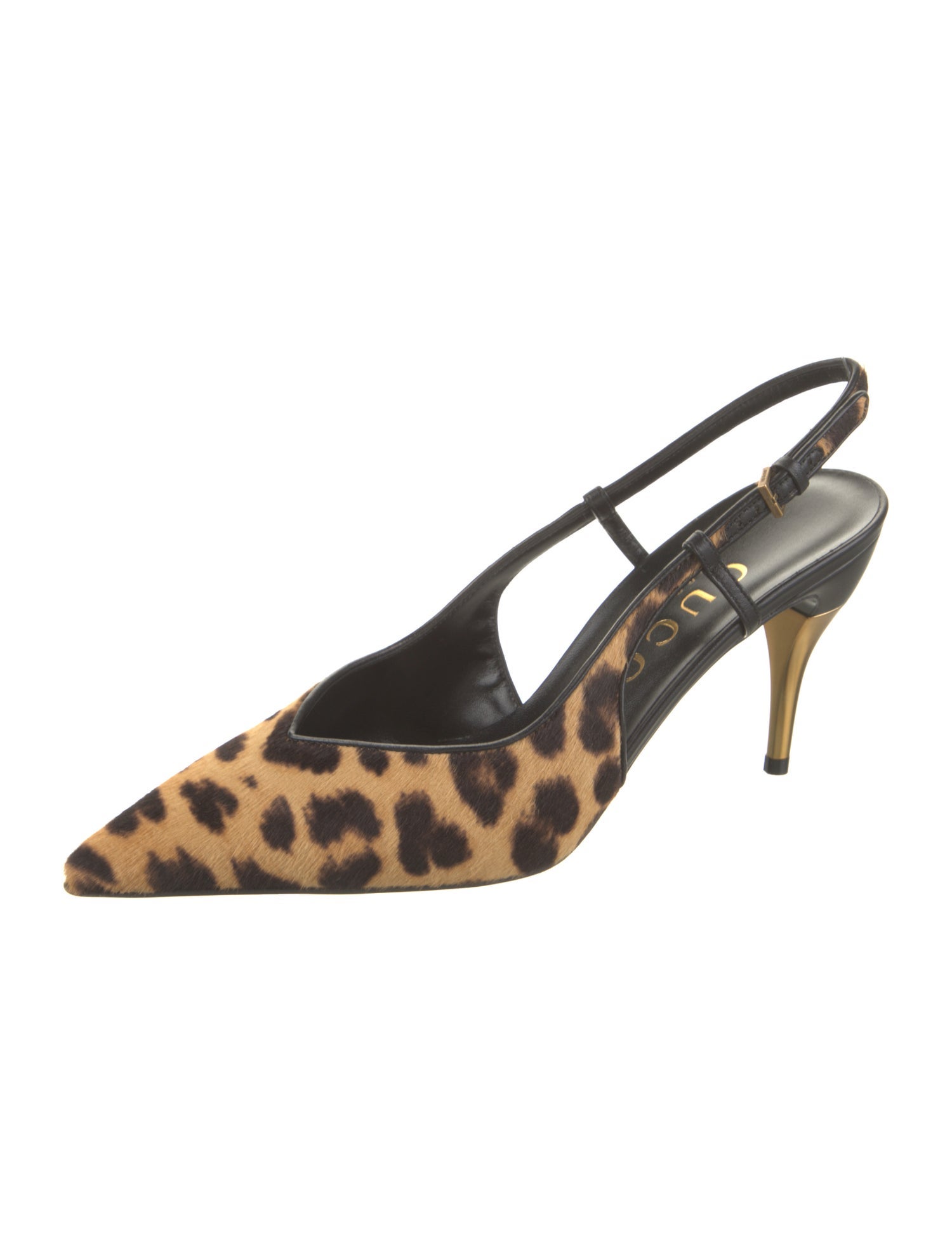 Gucci Ponyhair Animal Print Slingback Pumps