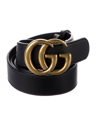 Gucci Double G Logo Leather Belt