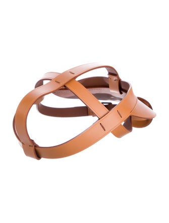 Gucci Leather Adjustable Visor w/Harness