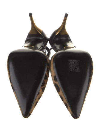 Gucci Ponyhair Animal Print Slingback Pumps