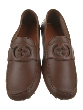 Gucci Interlocking G Logo Leather Drivers