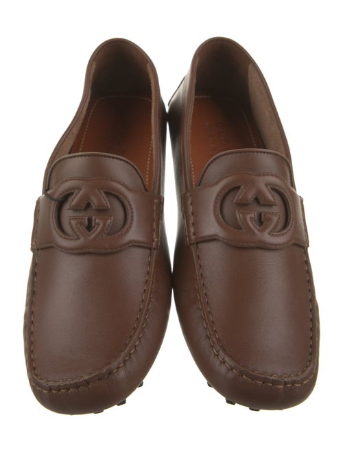 Gucci Interlocking G Logo Leather Drivers