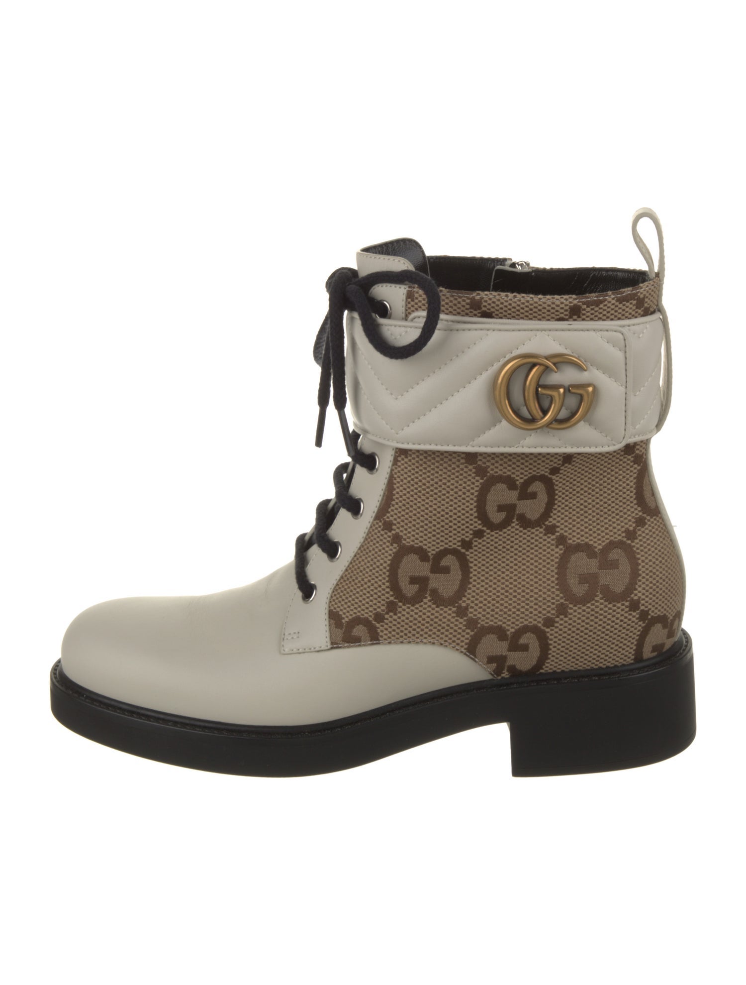 Gucci Canvas Printed Combat Boots
