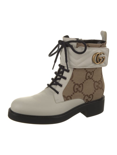 Gucci Canvas Printed Combat Boots