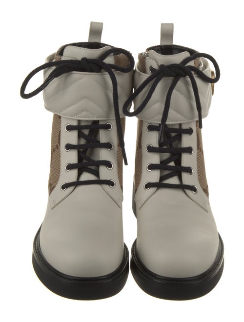 Gucci Canvas Printed Combat Boots