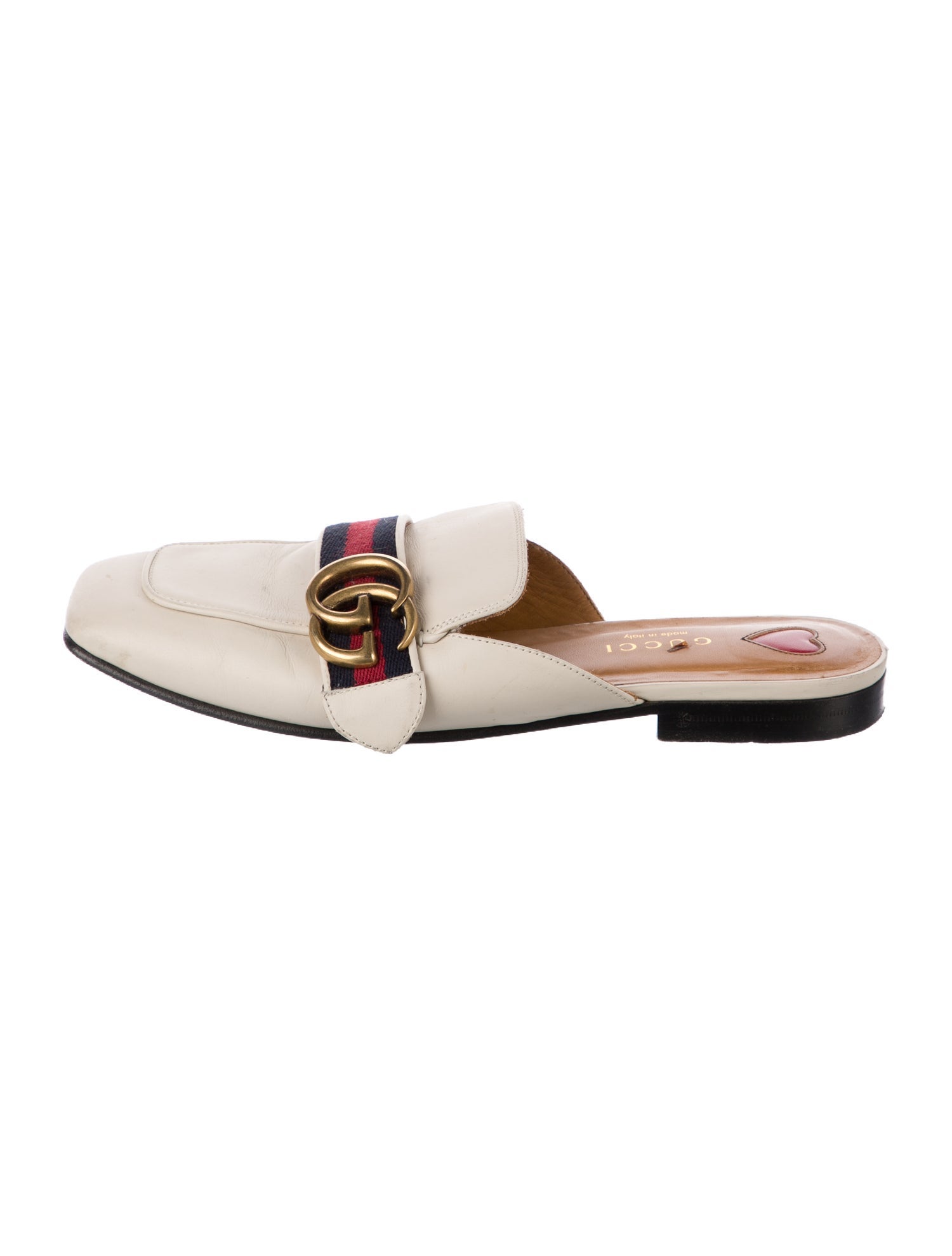 Gucci Double G Logo Leather Mules