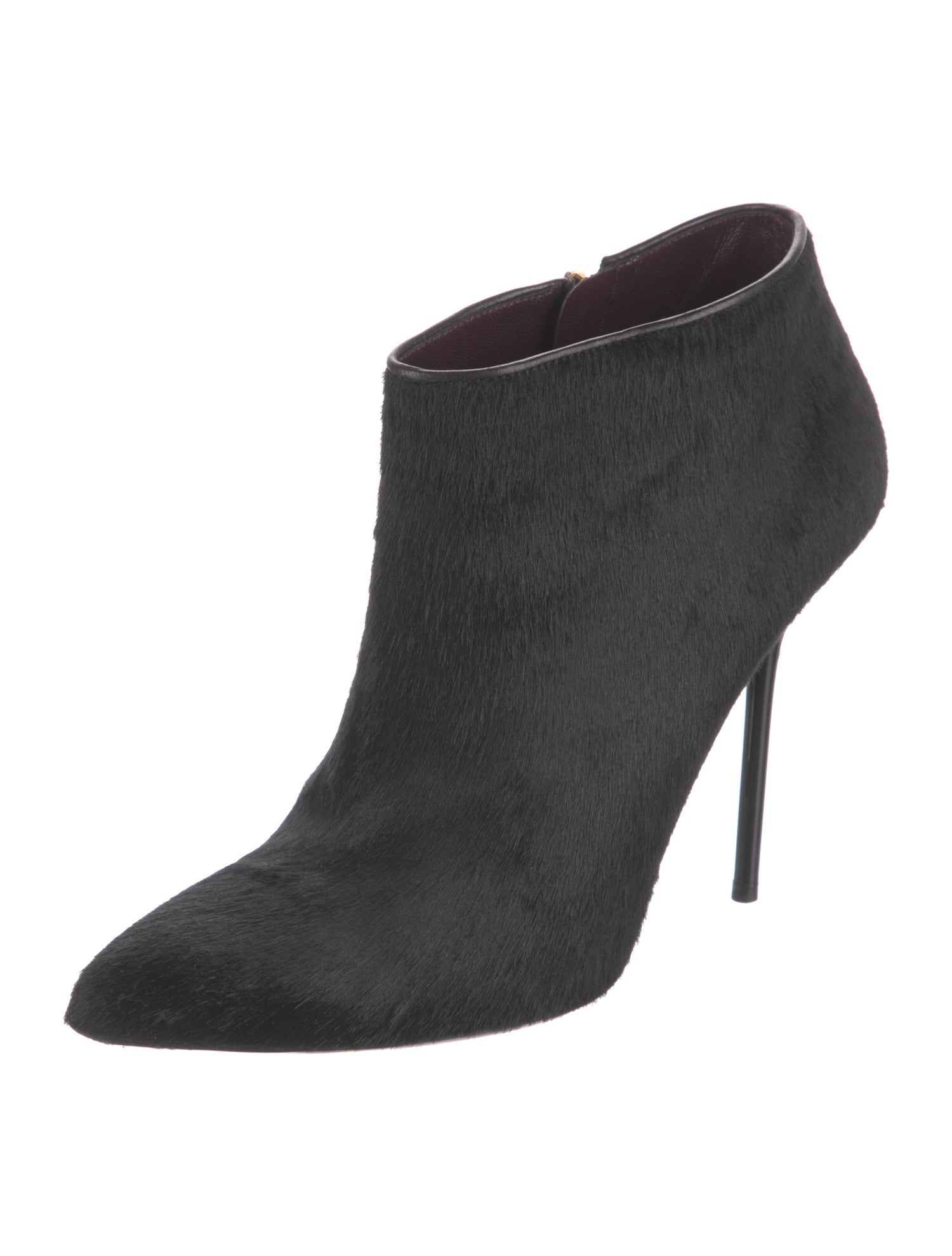 Gucci Ponyhair Leather Trim Embellishment Boots