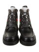 Gucci Web Accent Leather Hiking Boots