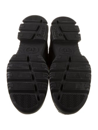 Gucci Web Accent Leather Hiking Boots