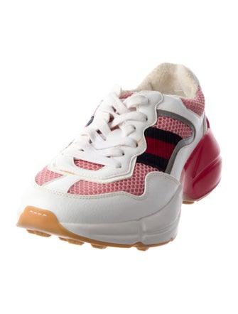 Gucci Sylvie Web Accent Leather Chunky Sneakers