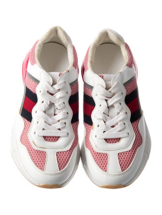 Gucci Sylvie Web Accent Leather Chunky Sneakers