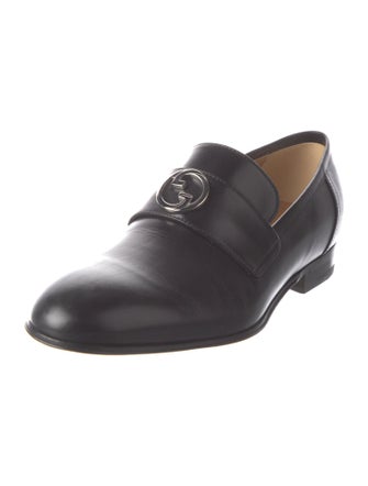 Gucci Interlocking G Logo Leather Loafers