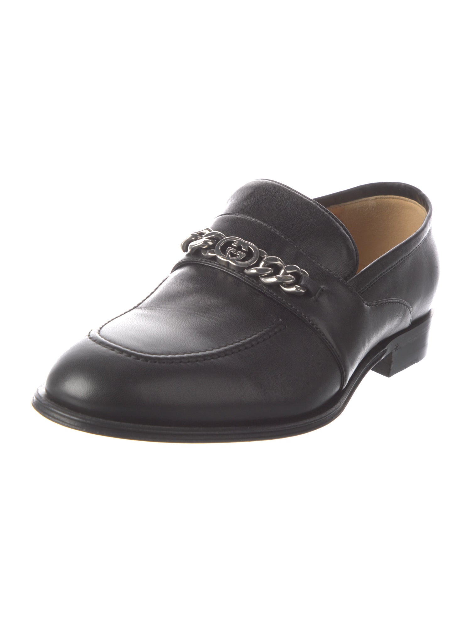 Gucci Interlocking G Logo Leather Dress Loafers