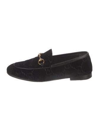 Gucci Horsebit Accent Velvet Loafers
