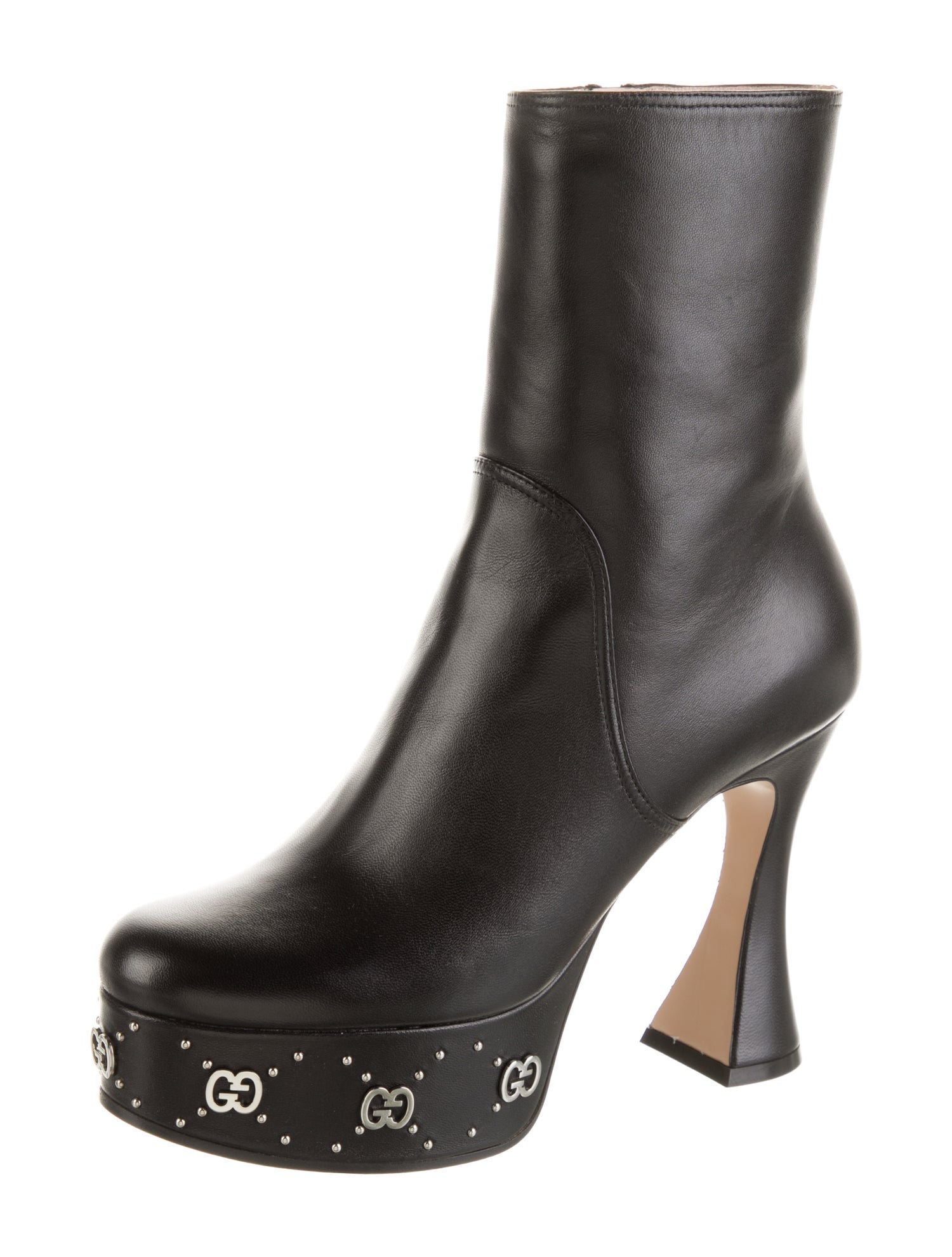 Gucci Leather Studded Accents Boots