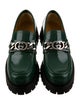 Gucci Leather Chain-Link Accents Loafers