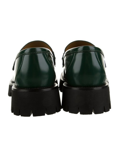 Gucci Leather Chain-Link Accents Loafers