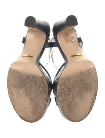 Gucci Double G Logo Leather Sandals