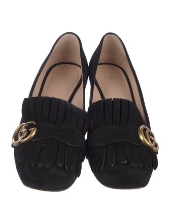 Gucci Double G Logo Suede Pumps