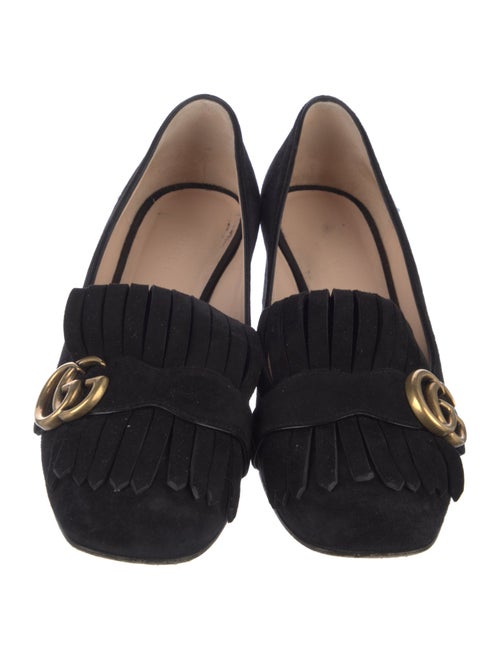 Gucci Double G Logo Suede Pumps