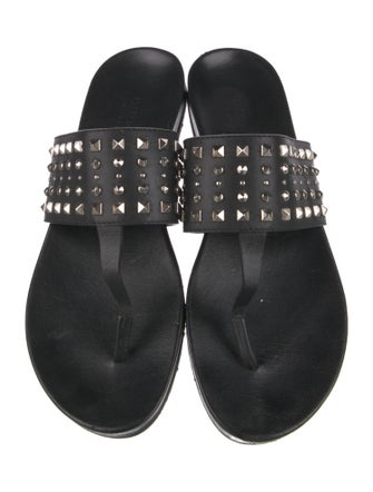 Gucci Leather Studded Accents Slides