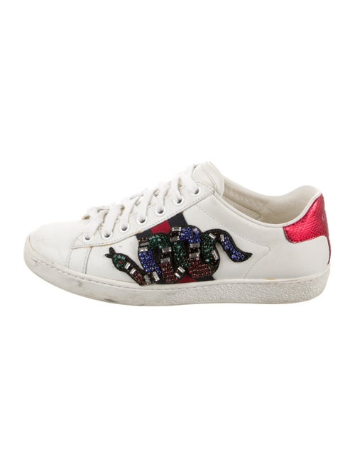 Gucci Web Accent Leather Sneakers