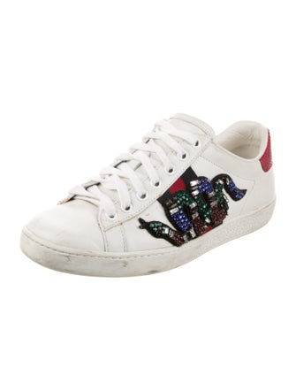 Gucci Web Accent Leather Sneakers