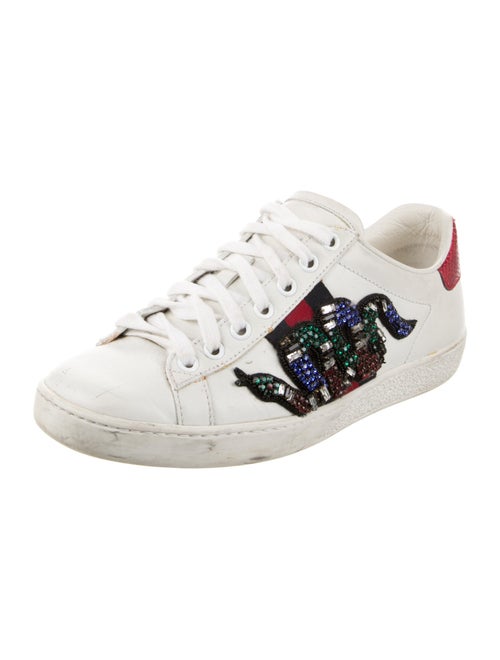Gucci Web Accent Leather Sneakers