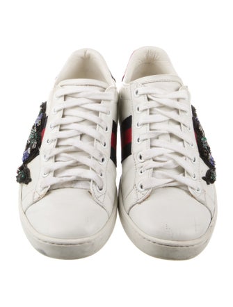 Gucci Web Accent Leather Sneakers