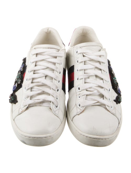 Gucci Web Accent Leather Sneakers