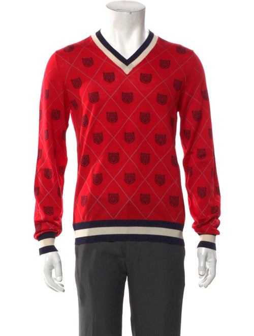 Gucci Tiger Head Accent Wool Pullover