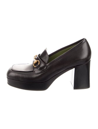 Gucci Horsebit Accent Leather Pumps