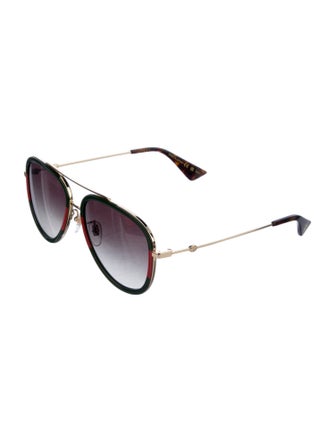 Gucci Web Accent Aviator Sunglasses