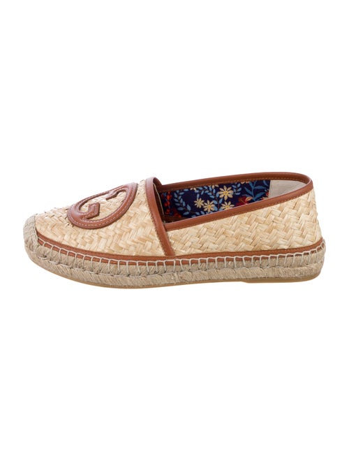 Gucci Interlocking G Logo Straw Espadrilles