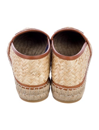 Gucci Interlocking G Logo Straw Espadrilles