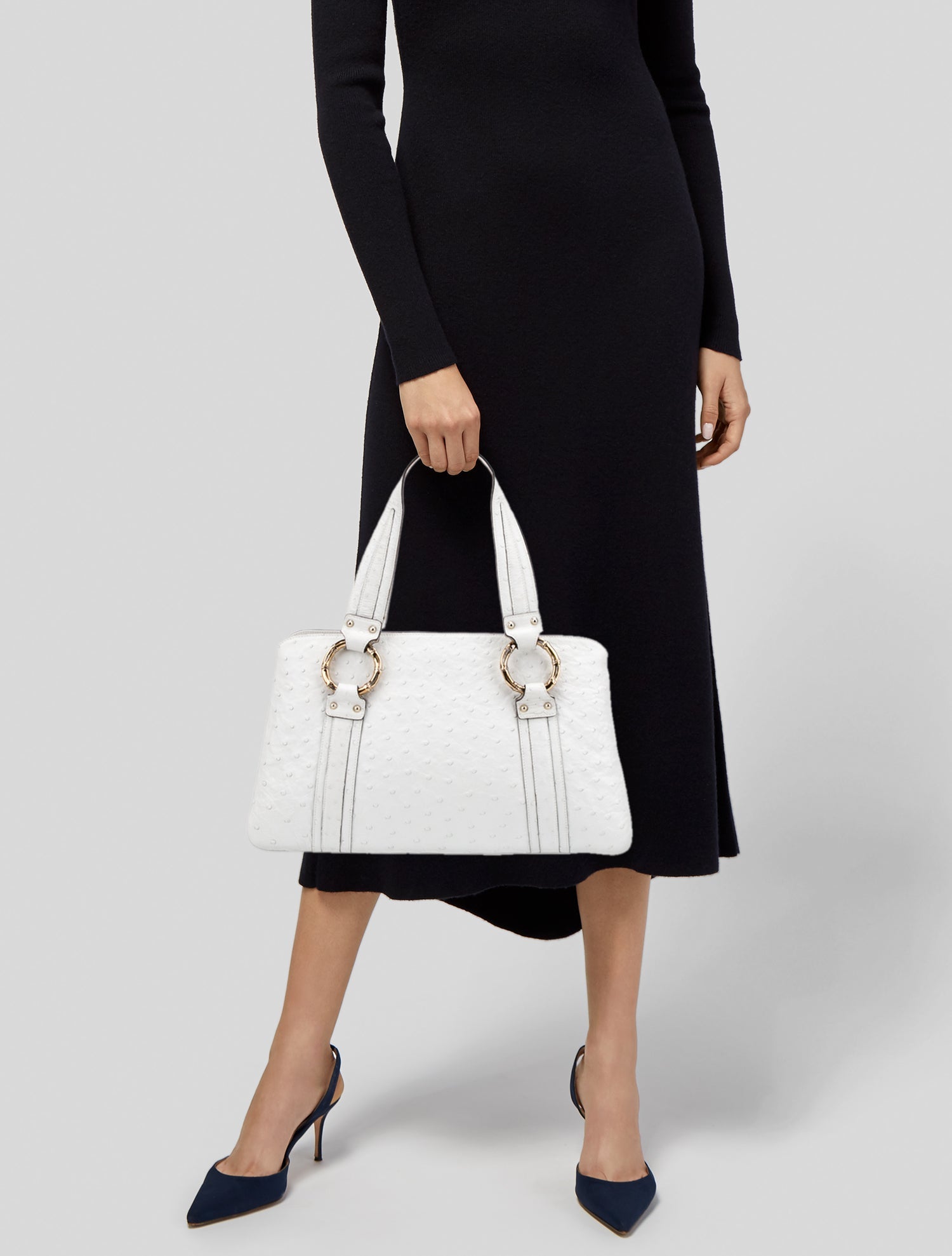 Gucci Ostrich Shoulder Bag