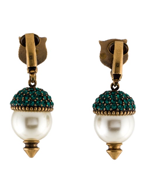 Gucci Faux Pearl & Strass Feline Earrings