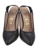 Gucci Sylvie Web Accent Leather Slingback Pumps