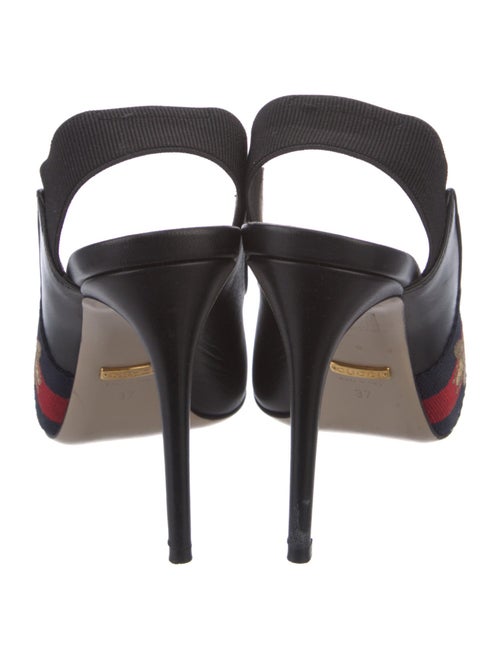 Gucci Sylvie Web Accent Leather Slingback Pumps